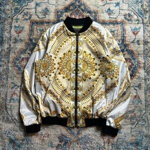 Versace Gold Zip-up Light Jacket Medium